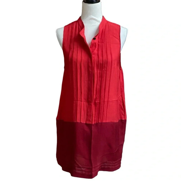 Rag & Bone Silk Two Toned Red Dress Tunic Size 4 - Picture 2 of 16